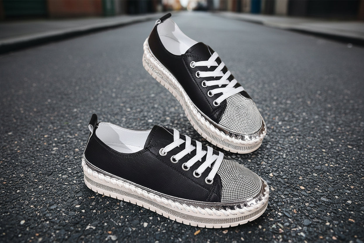 Women’s White Sneakers – Chunky Sole Casual Everyday Shoes