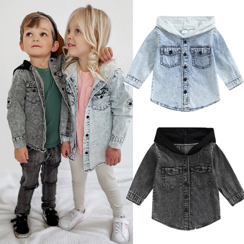 Boys' And Girls' Coats Hooded Top
