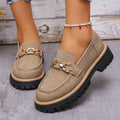 Women's Chunky Block Heel Low-Top Shoes