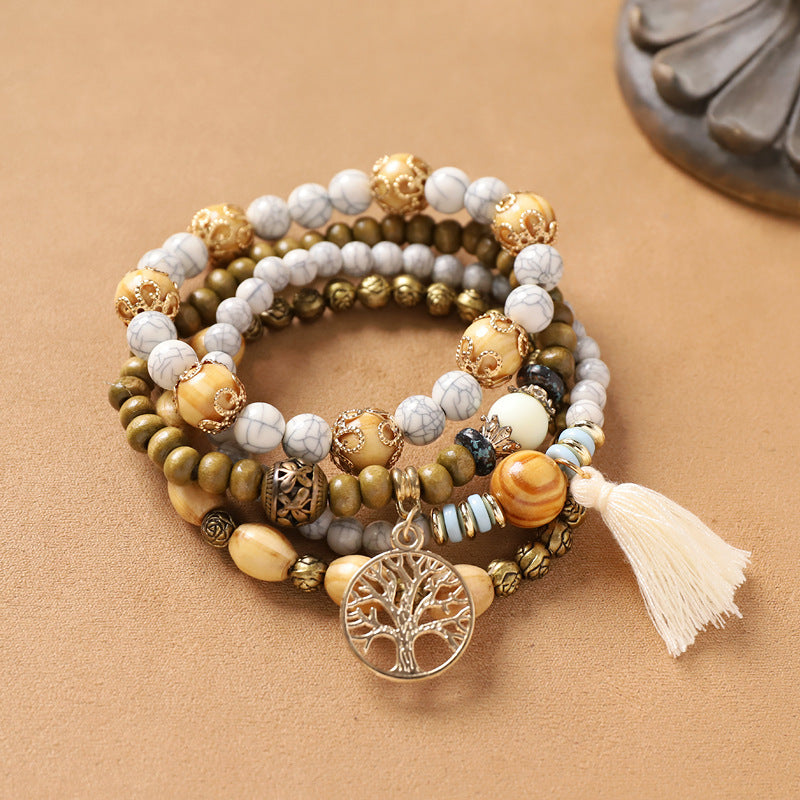 Handmade Bohemian Bracelet Retro Ethnic Style Men's and Women's Woven Multi-Layer Stacked Bracelet Niche Hand Rope