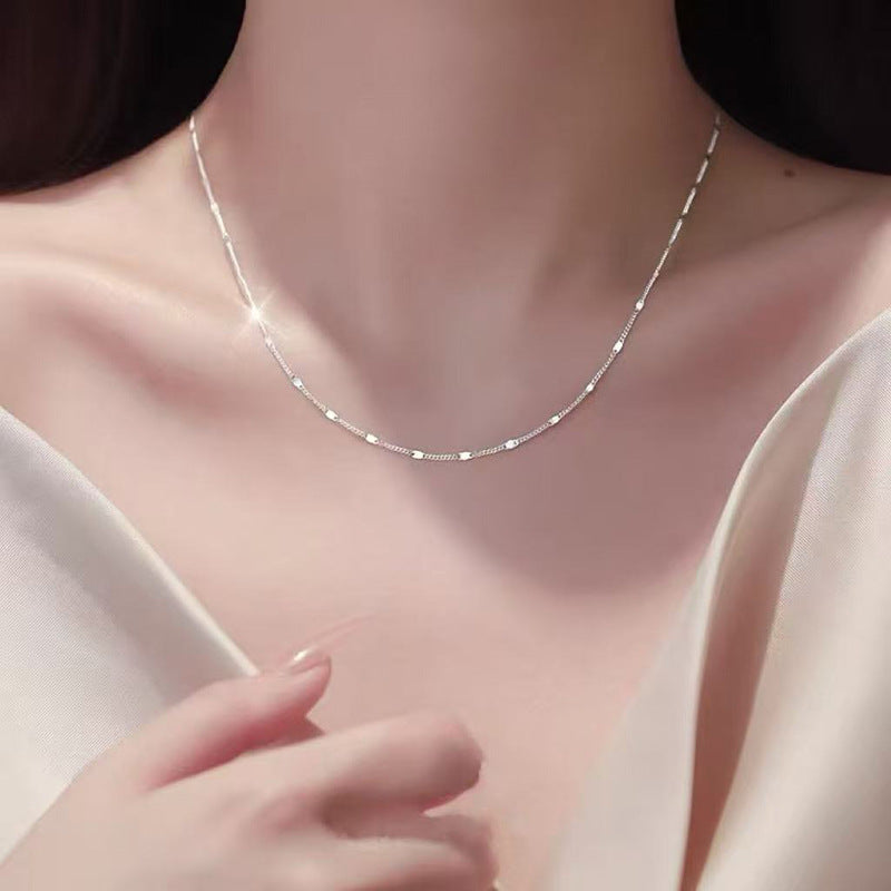 S925 Sterling Silver Pearl Necklace For Women Light Luxury And High-end