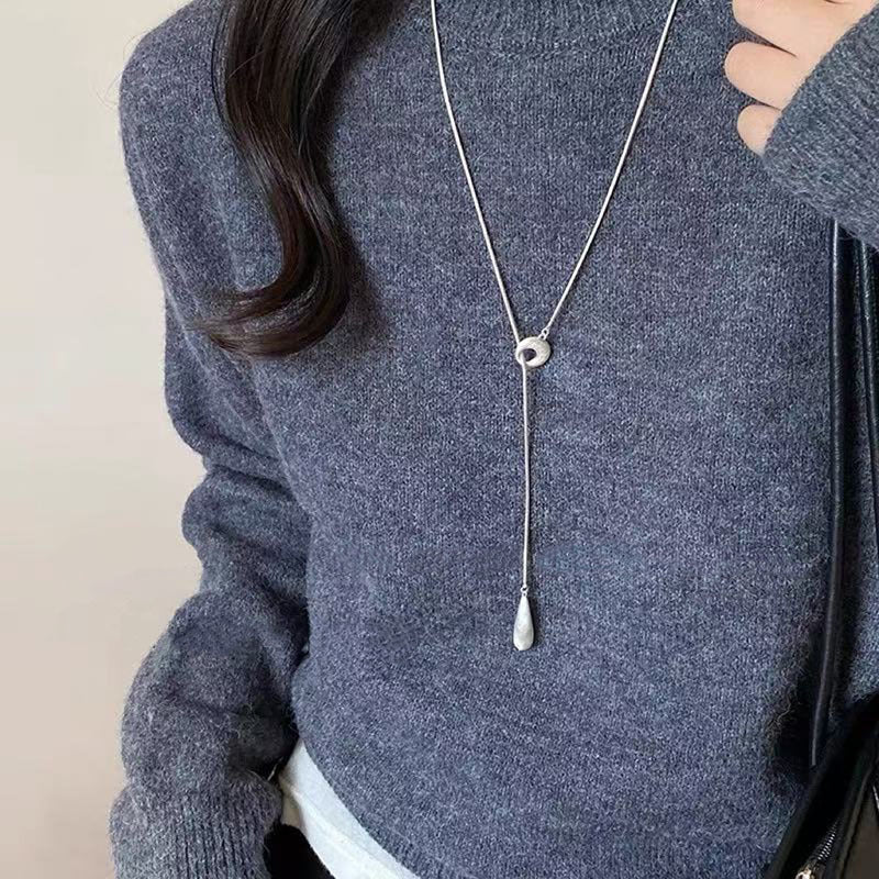 S925 Sterling Silver Pearl Necklace For Women Light Luxury And High-end