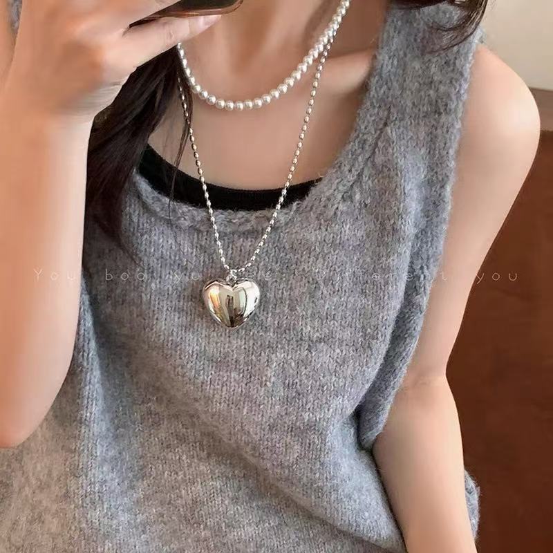 S925 Sterling Silver Pearl Necklace For Women Light Luxury And High-end