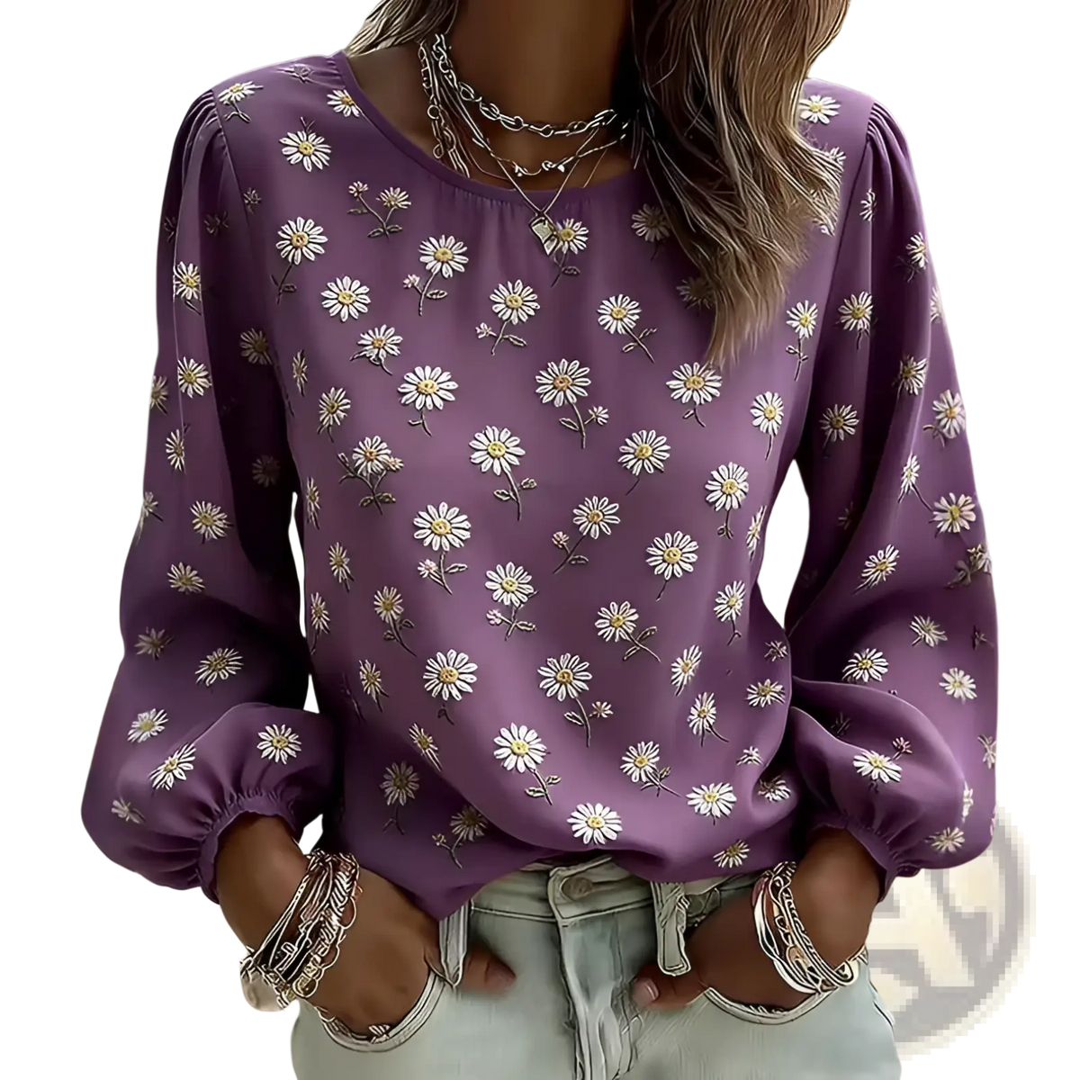 Floral Embroidered Long Sleeve Blouse