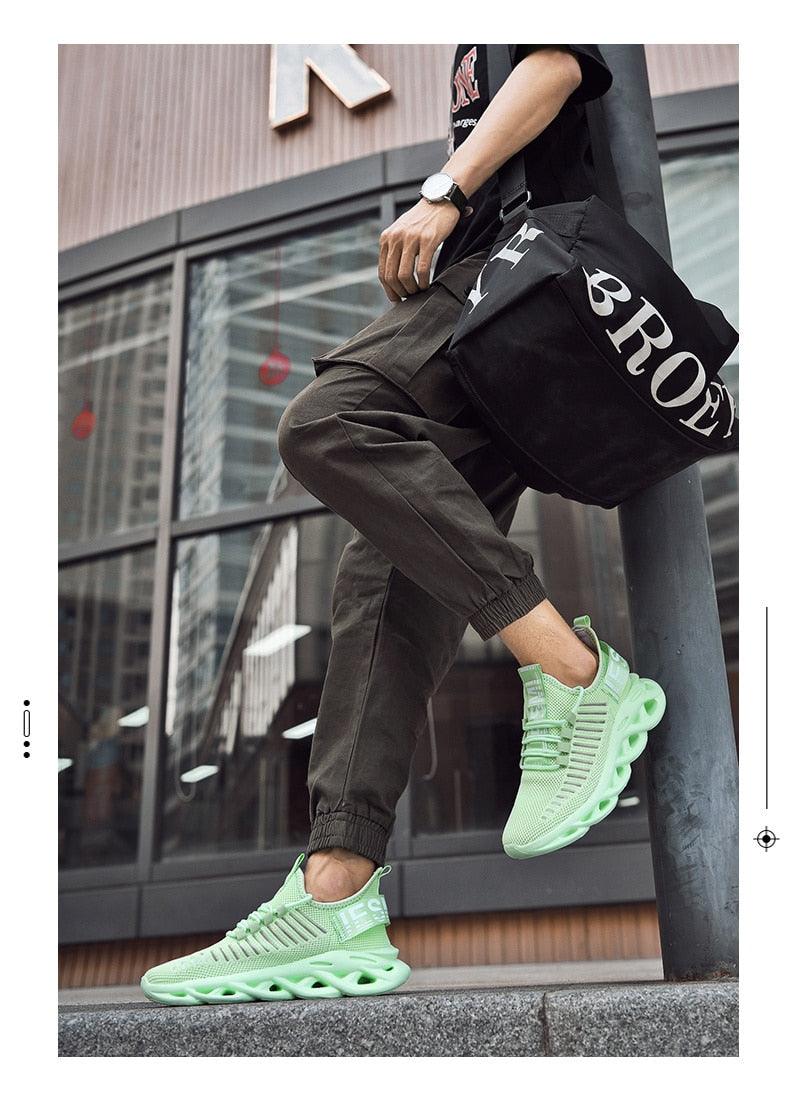 Men's Sneakers Casual Shoes Lace-Up Breathable Light Running Tenis Shoes Modern Sneakers Breathable Black Trendy Sneakers