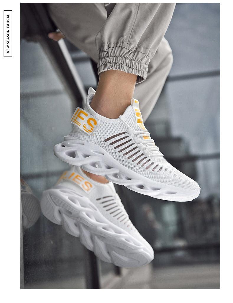 Men's Sneakers Casual Shoes Lace-Up Breathable Light Running Tenis Shoes Modern Sneakers Breathable Black Trendy Sneakers