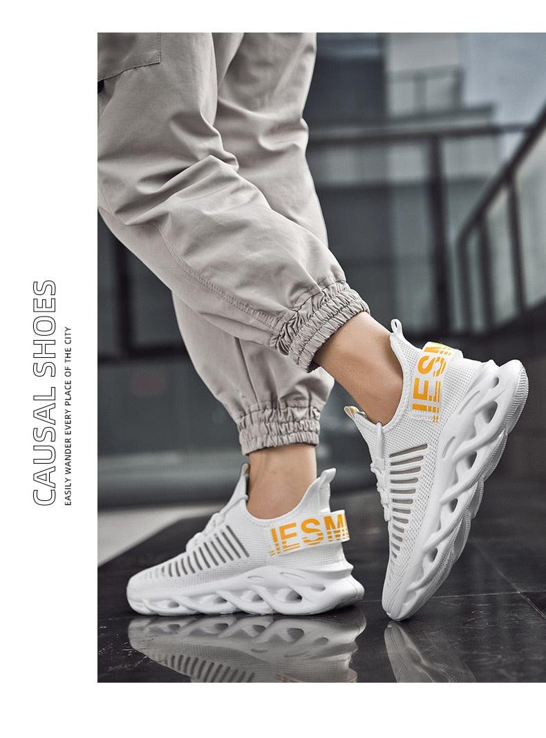 Men's Sneakers Casual Shoes Lace-Up Breathable Light Running Tenis Shoes Modern Sneakers Breathable Black Trendy Sneakers
