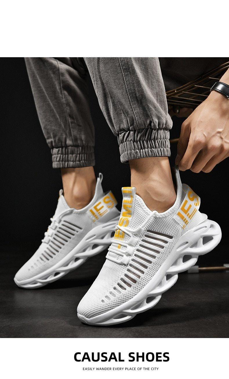 Men's Sneakers Casual Shoes Lace-Up Breathable Light Running Tenis Shoes Modern Sneakers Breathable Black Trendy Sneakers