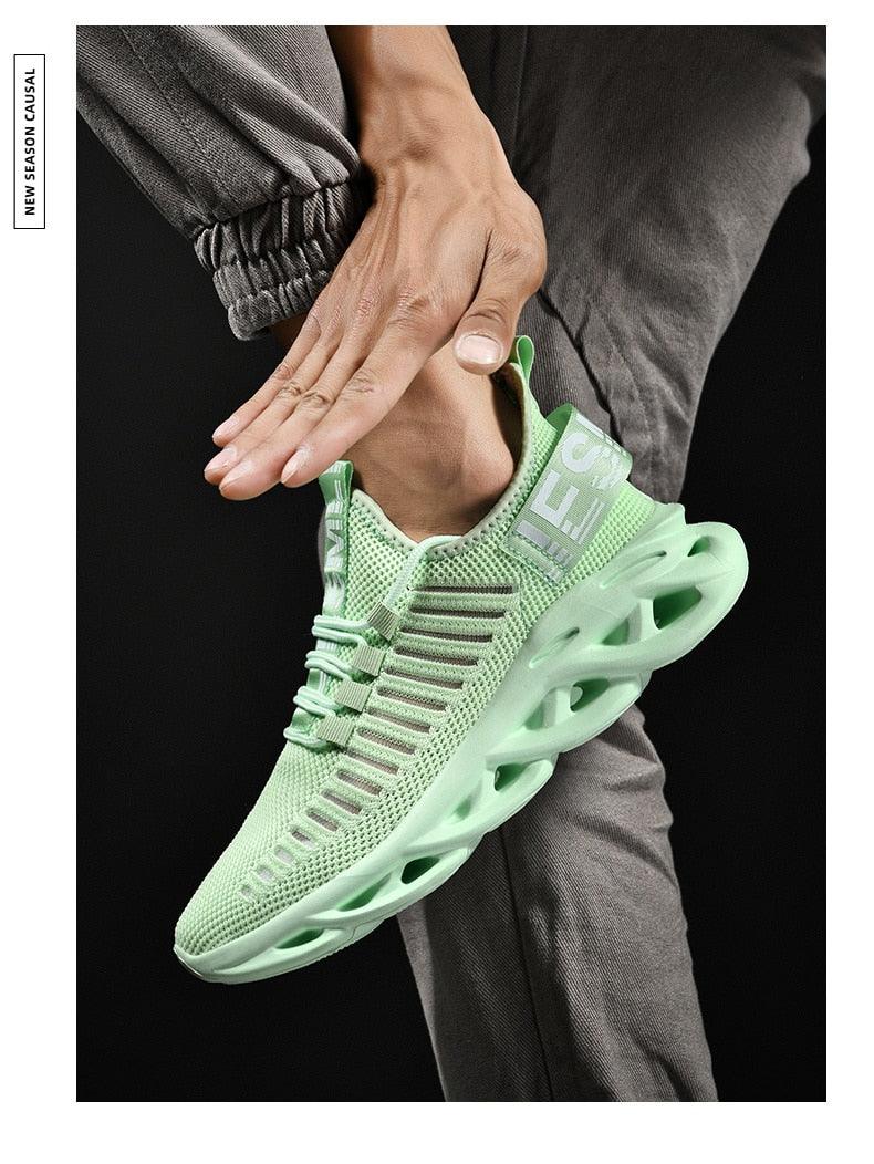 Men's Sneakers Casual Shoes Lace-Up Breathable Light Running Tenis Shoes Modern Sneakers Breathable Black Trendy Sneakers