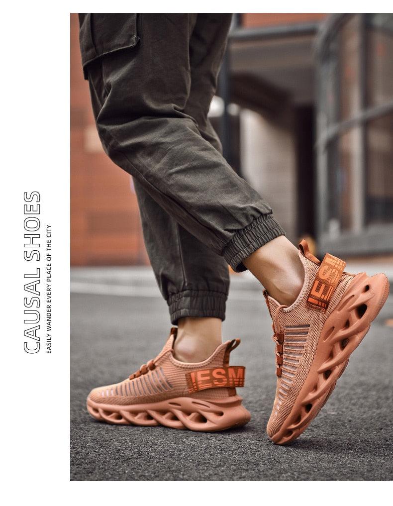 Men's Sneakers Casual Shoes Lace-Up Breathable Light Running Tenis Shoes Modern Sneakers Breathable Black Trendy Sneakers