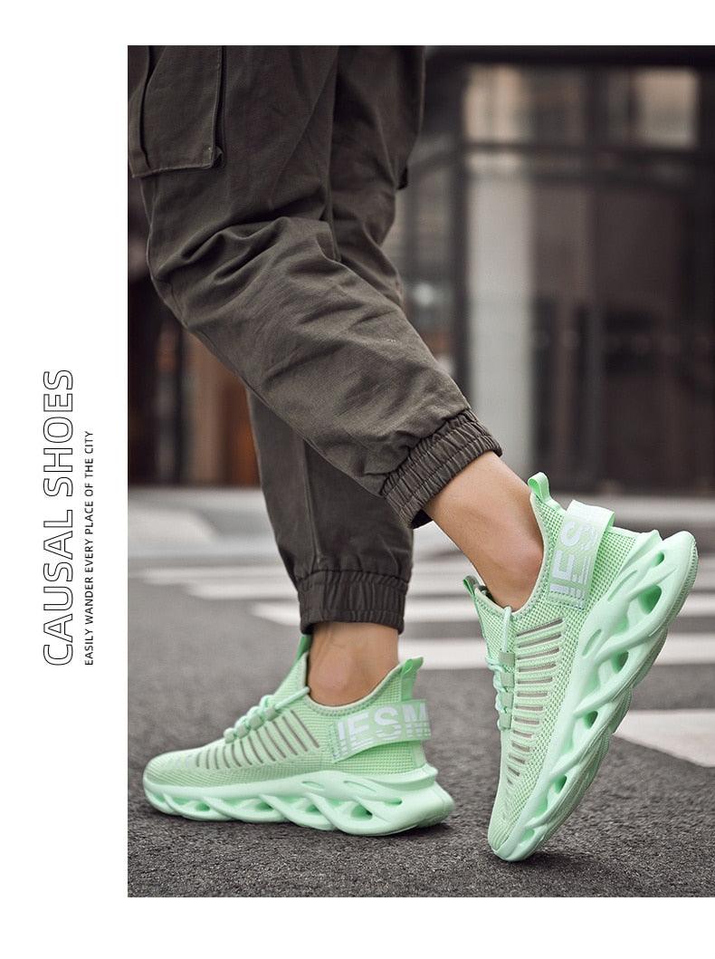 Men's Sneakers Casual Shoes Lace-Up Breathable Light Running Tenis Shoes Modern Sneakers Breathable Black Trendy Sneakers