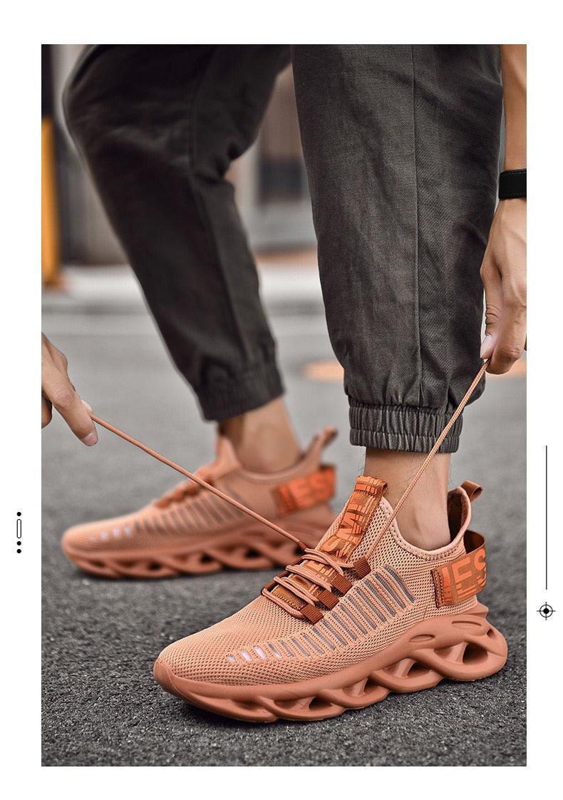 Men's Sneakers Casual Shoes Lace-Up Breathable Light Running Tenis Shoes Modern Sneakers Breathable Black Trendy Sneakers