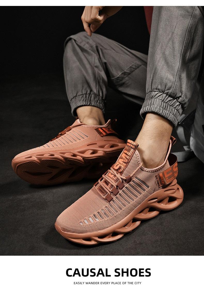 Men's Sneakers Casual Shoes Lace-Up Breathable Light Running Tenis Shoes Modern Sneakers Breathable Black Trendy Sneakers