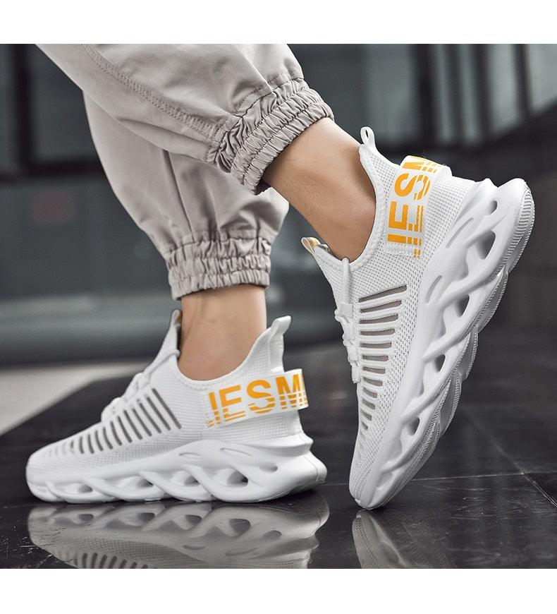 Men's Sneakers Casual Shoes Lace-Up Breathable Light Running Tenis Shoes Modern Sneakers Breathable Black Trendy Sneakers