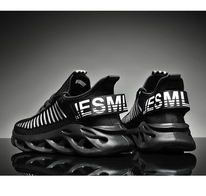 Men's Sneakers Casual Shoes Lace-Up Breathable Light Running Tenis Shoes Modern Sneakers Breathable Black Trendy Sneakers