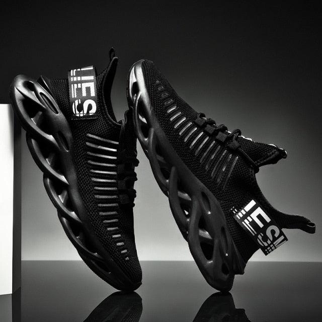 Men's Sneakers Casual Shoes Lace-Up Breathable Light Running Tenis Shoes Modern Sneakers Breathable Black Trendy Sneakers