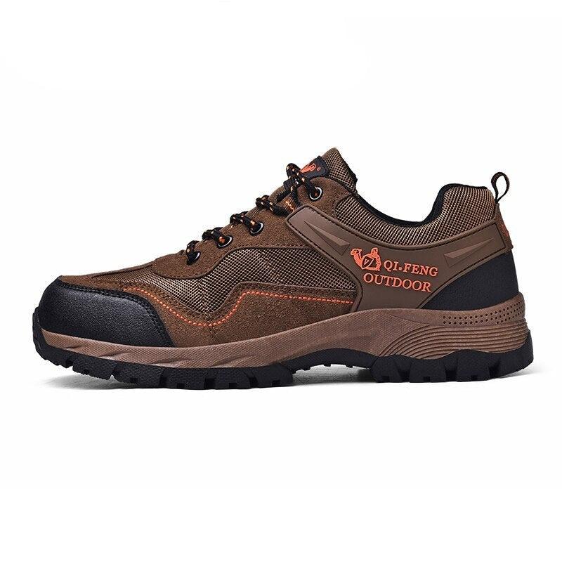 Men's Outdoor Casual Hiking High-Quality Sneakers Mountain Climbing Work Footwear Hiking Shoes Low Cut Boots Leather Walking Shoes For Outdoor Training Casual Work