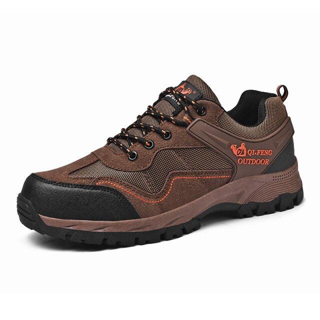 Men's Outdoor Casual Hiking High-Quality Sneakers Mountain Climbing Work Footwear Hiking Shoes Low Cut Boots Leather Walking Shoes For Outdoor Training Casual Work