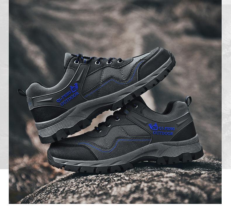 Men's Outdoor Casual Hiking High-Quality Sneakers Mountain Climbing Work Footwear Hiking Shoes Low Cut Boots Leather Walking Shoes For Outdoor Training Casual Work