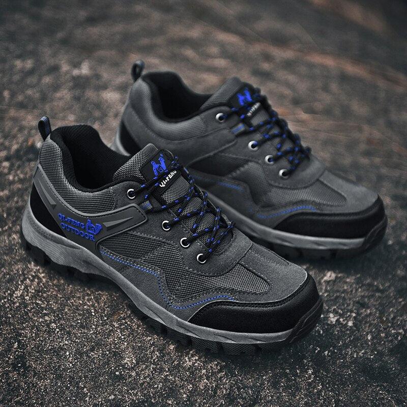 Men's Outdoor Casual Hiking High-Quality Sneakers Mountain Climbing Work Footwear Hiking Shoes Low Cut Boots Leather Walking Shoes For Outdoor Training Casual Work