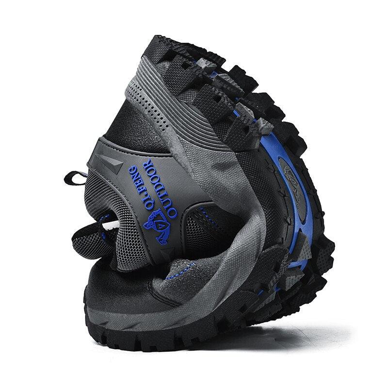 Men's Outdoor Casual Hiking High-Quality Sneakers Mountain Climbing Work Footwear Hiking Shoes Low Cut Boots Leather Walking Shoes For Outdoor Training Casual Work
