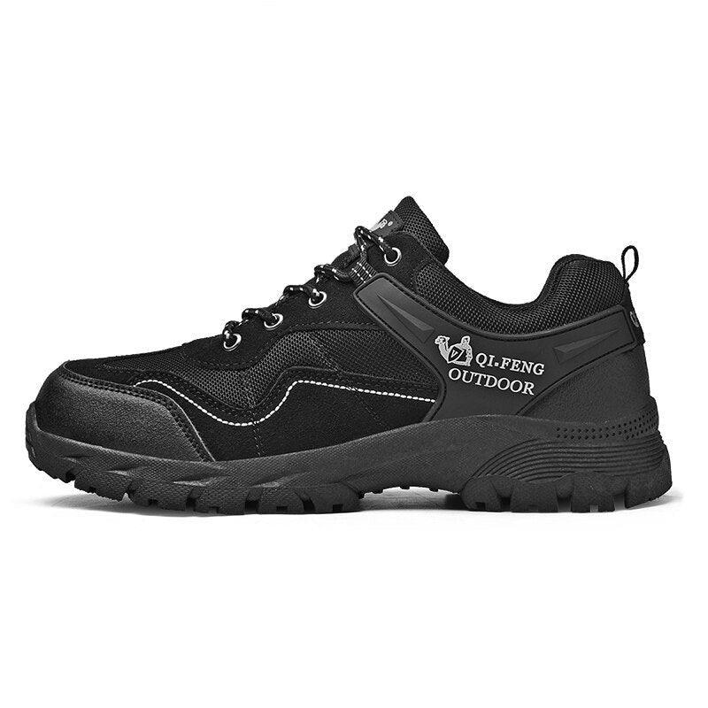 Men's Outdoor Casual Hiking High-Quality Sneakers Mountain Climbing Work Footwear Hiking Shoes Low Cut Boots Leather Walking Shoes For Outdoor Training Casual Work