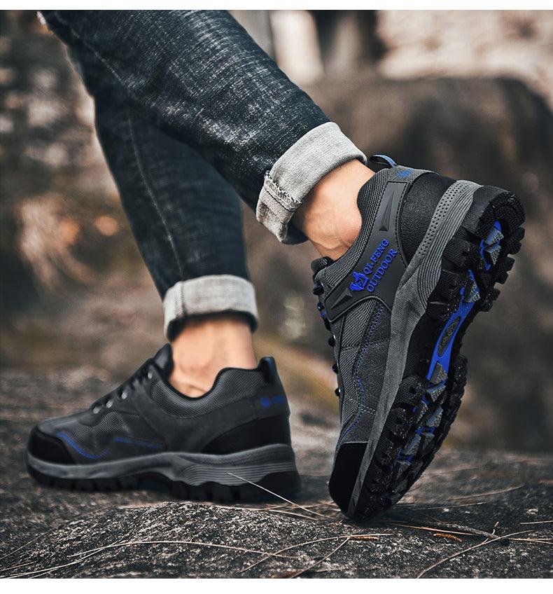 Men's Outdoor Casual Hiking High-Quality Sneakers Mountain Climbing Work Footwear Hiking Shoes Low Cut Boots Leather Walking Shoes For Outdoor Training Casual Work