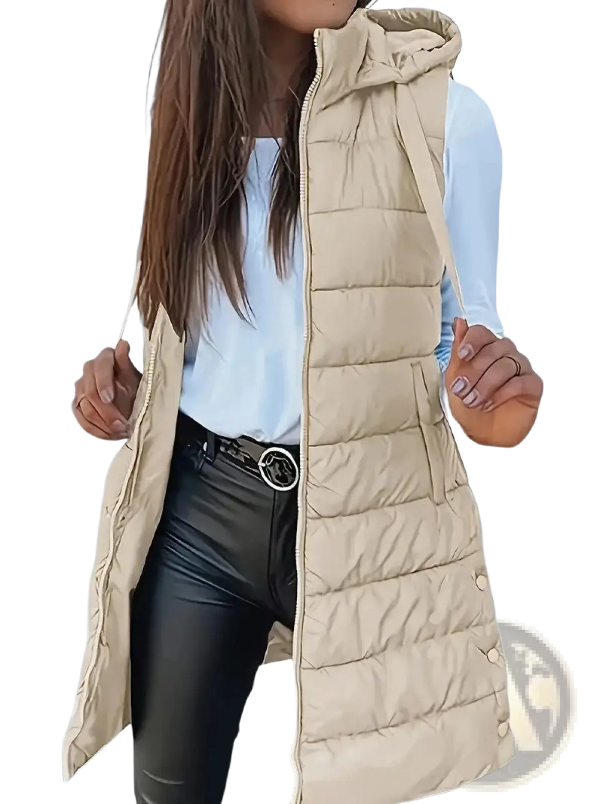 Quilted Hooded Puffer Vest Solid Cotton Outerwear