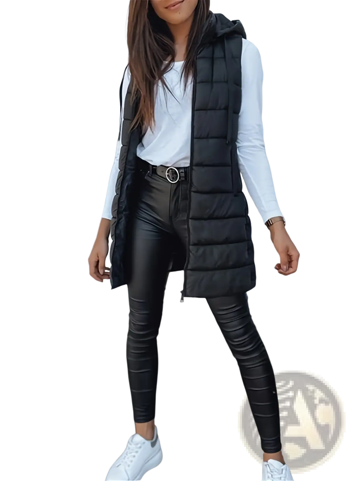 Quilted Hooded Puffer Vest Solid Cotton Outerwear
