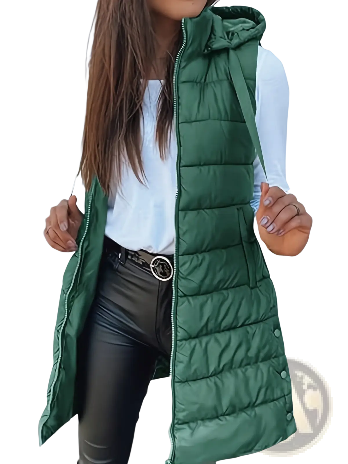 Quilted Hooded Puffer Vest Solid Cotton Outerwear