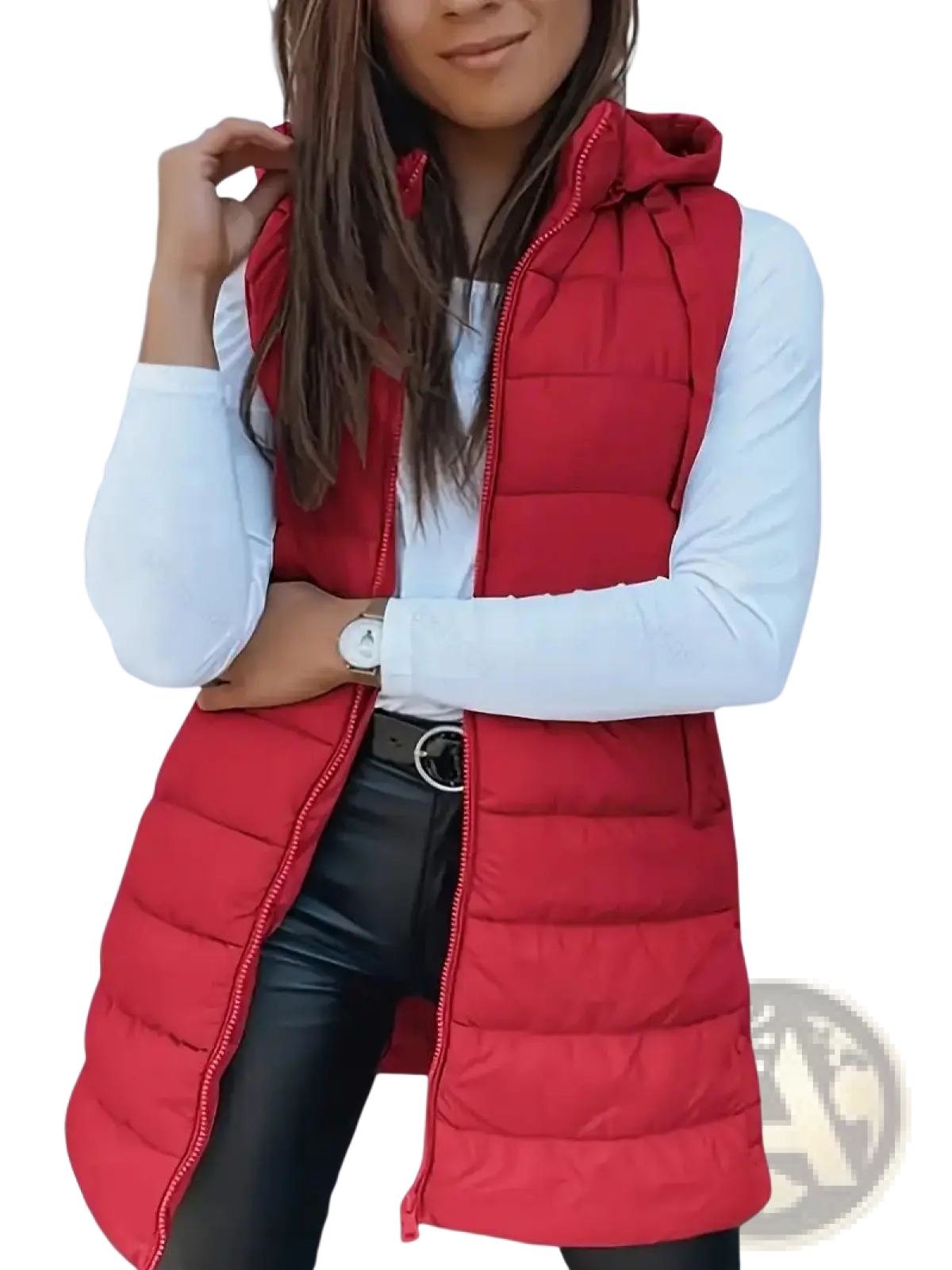 Quilted Hooded Puffer Vest Solid Cotton Outerwear