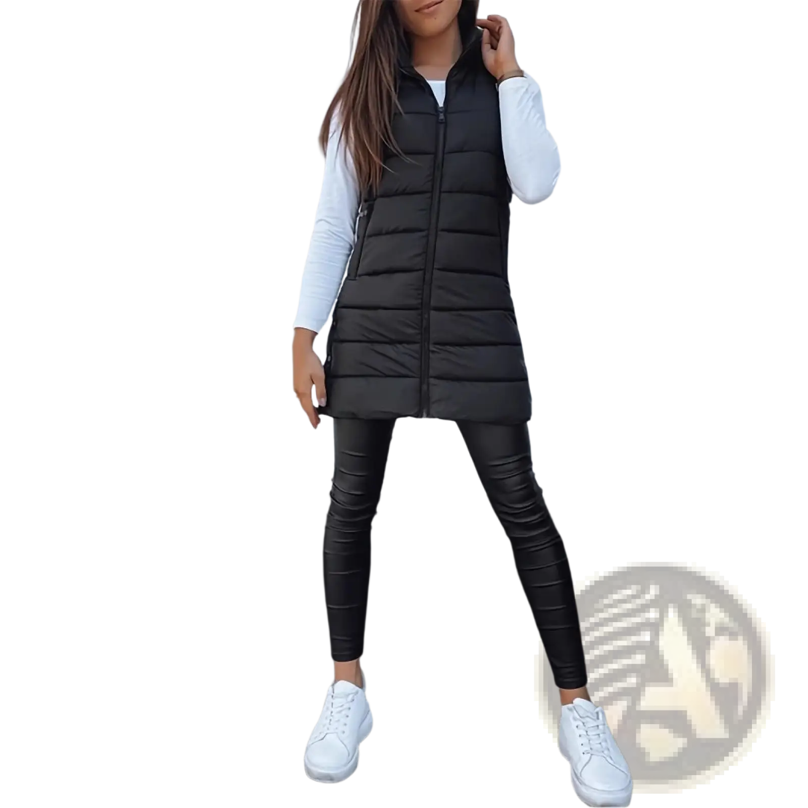 Quilted Hooded Puffer Vest Solid Cotton Outerwear