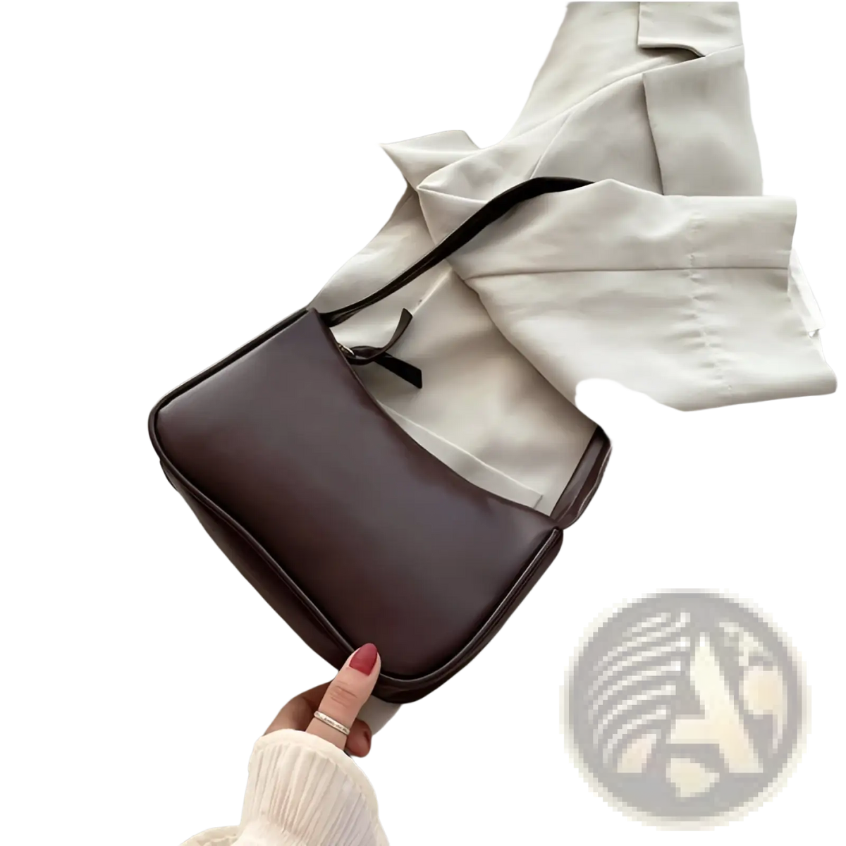 Underarm Shoulder Bag Faux Leather Rectangular Purse