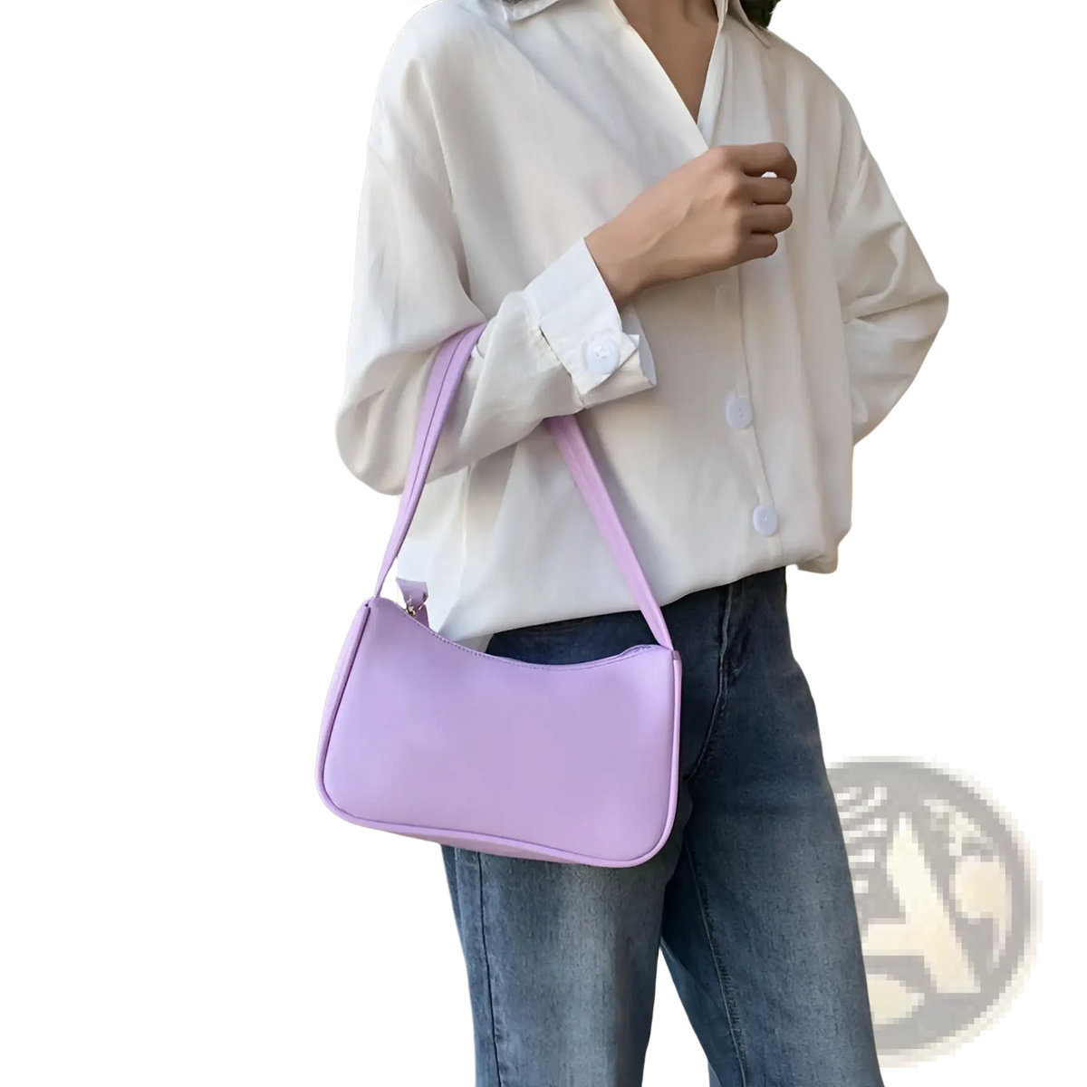 Underarm Shoulder Bag Faux Leather Rectangular Purse