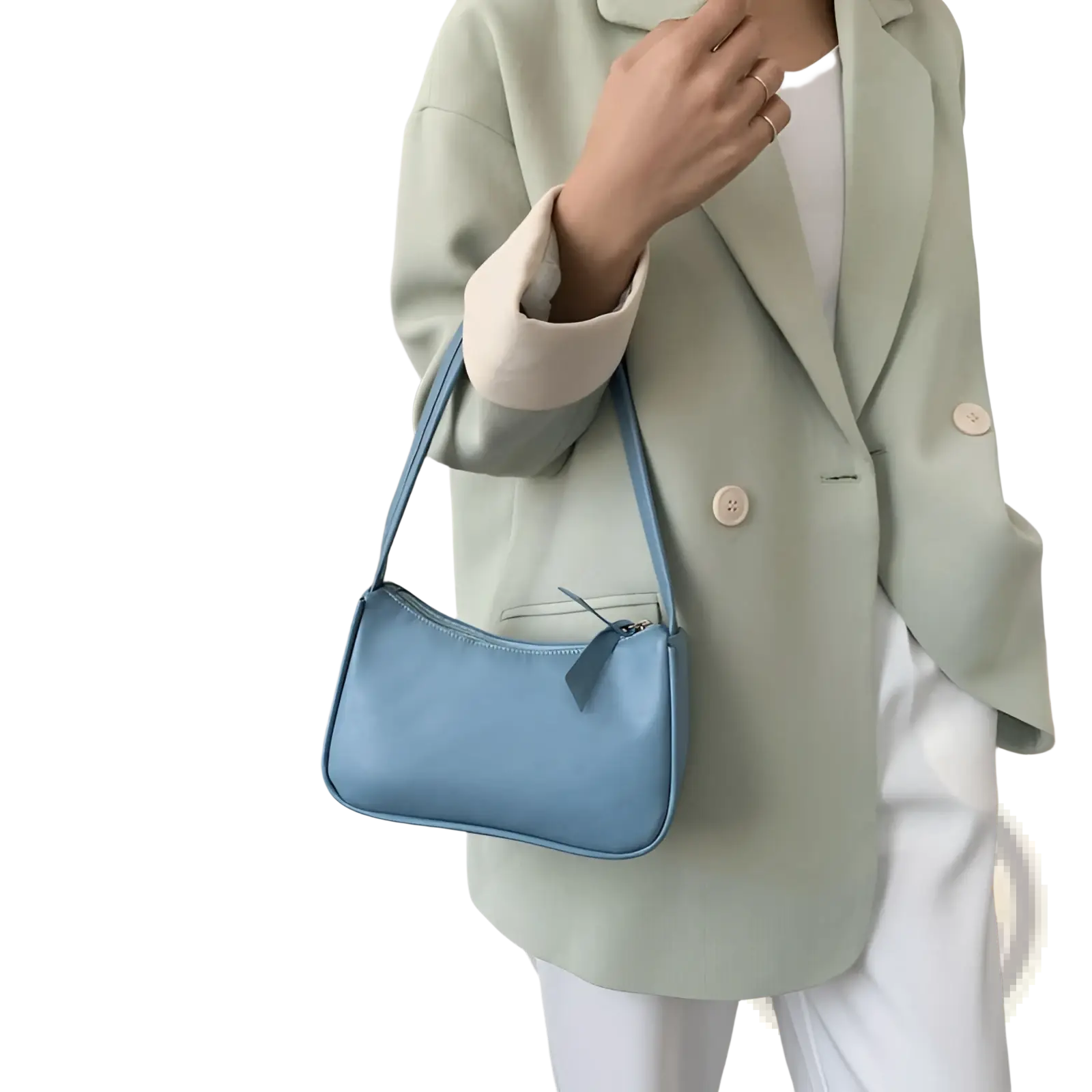 Underarm Shoulder Bag Faux Leather Rectangular Purse