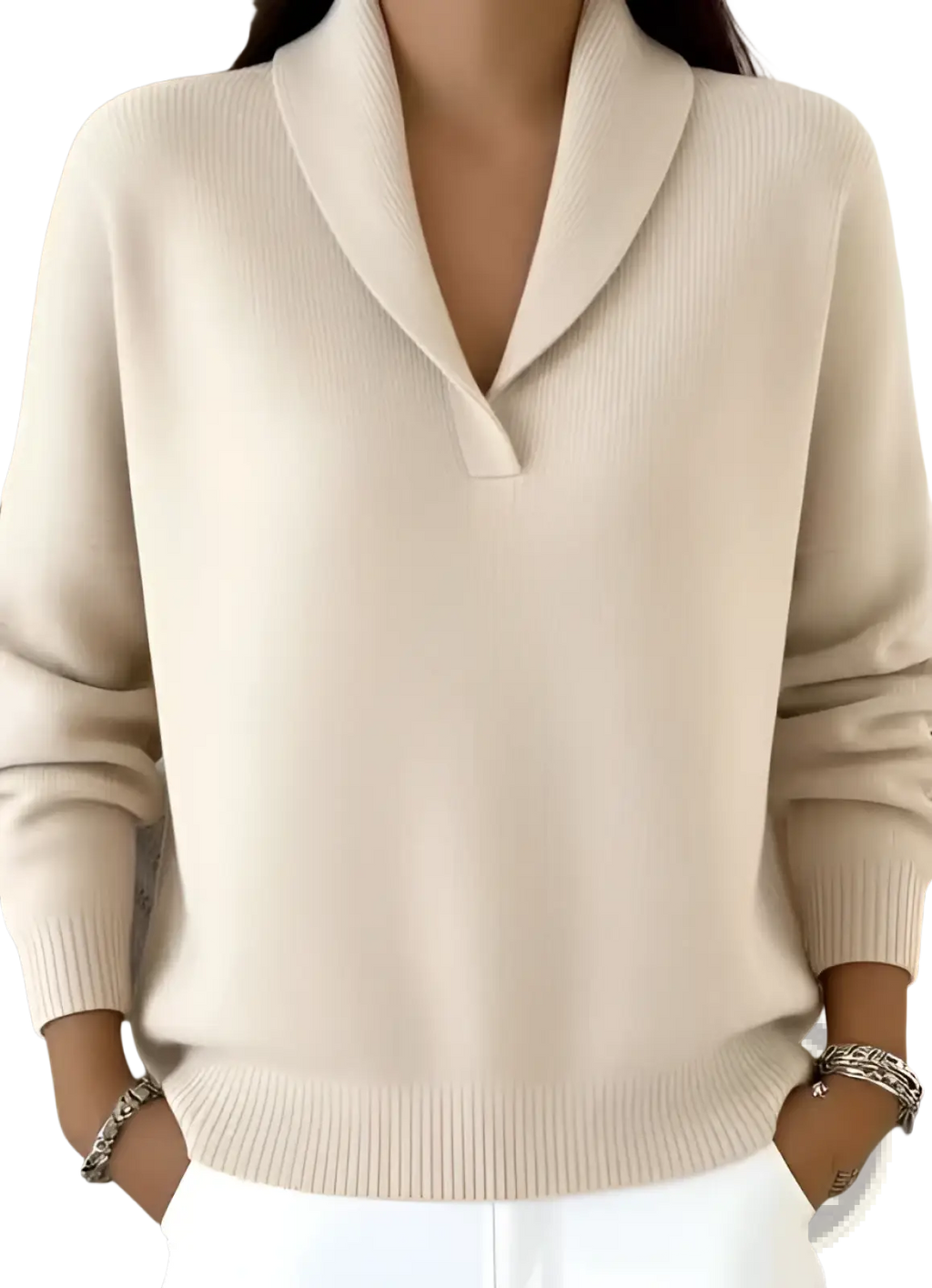 V-neck Loose Pullover Sweater