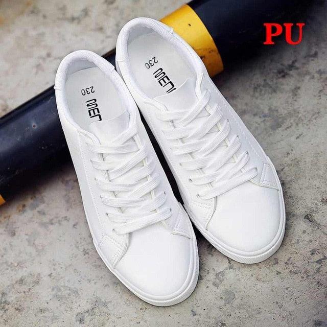 Women's Sneakers  White Leather Canvas Shoes Casual Cotton Slip on Canvas Comfortable Walking Flats Sneakers