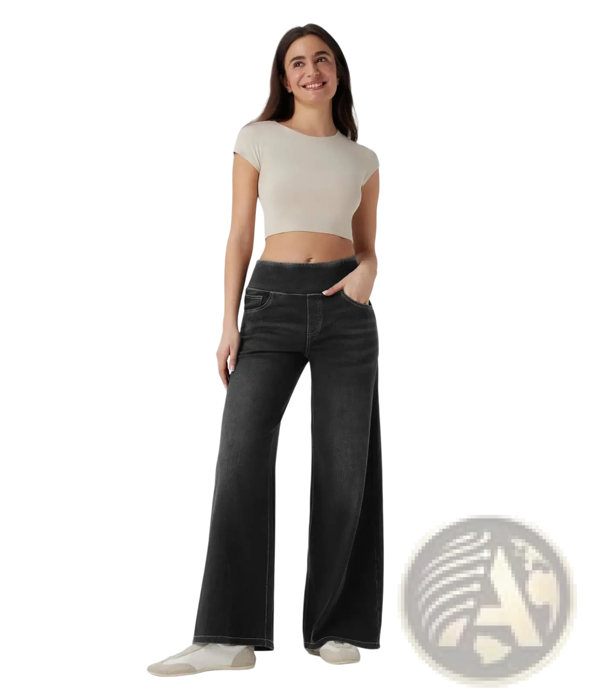 Wide Leg Stretchy High Waisted Jeans