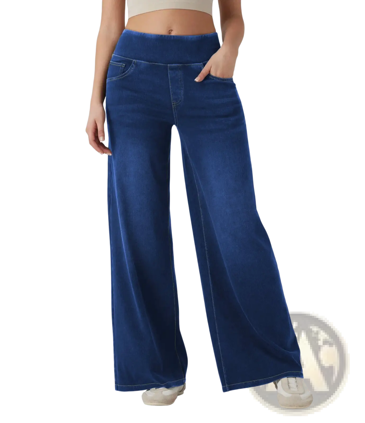 Wide Leg Stretchy High Waisted Jeans