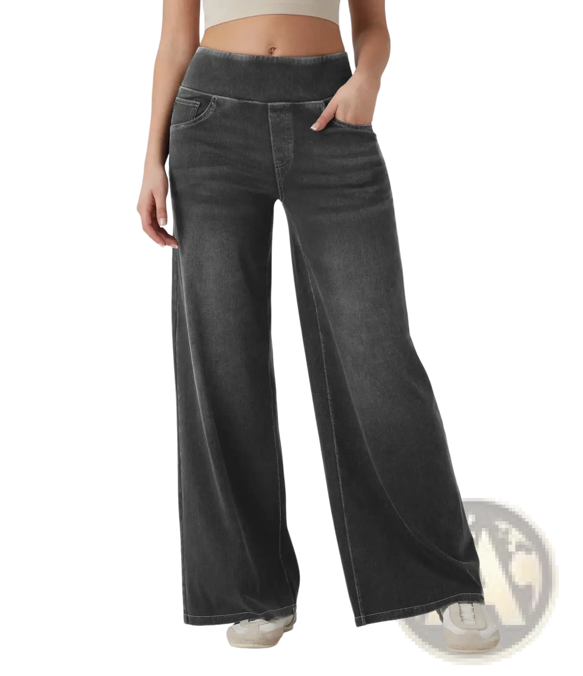 Wide Leg Stretchy High Waisted Jeans