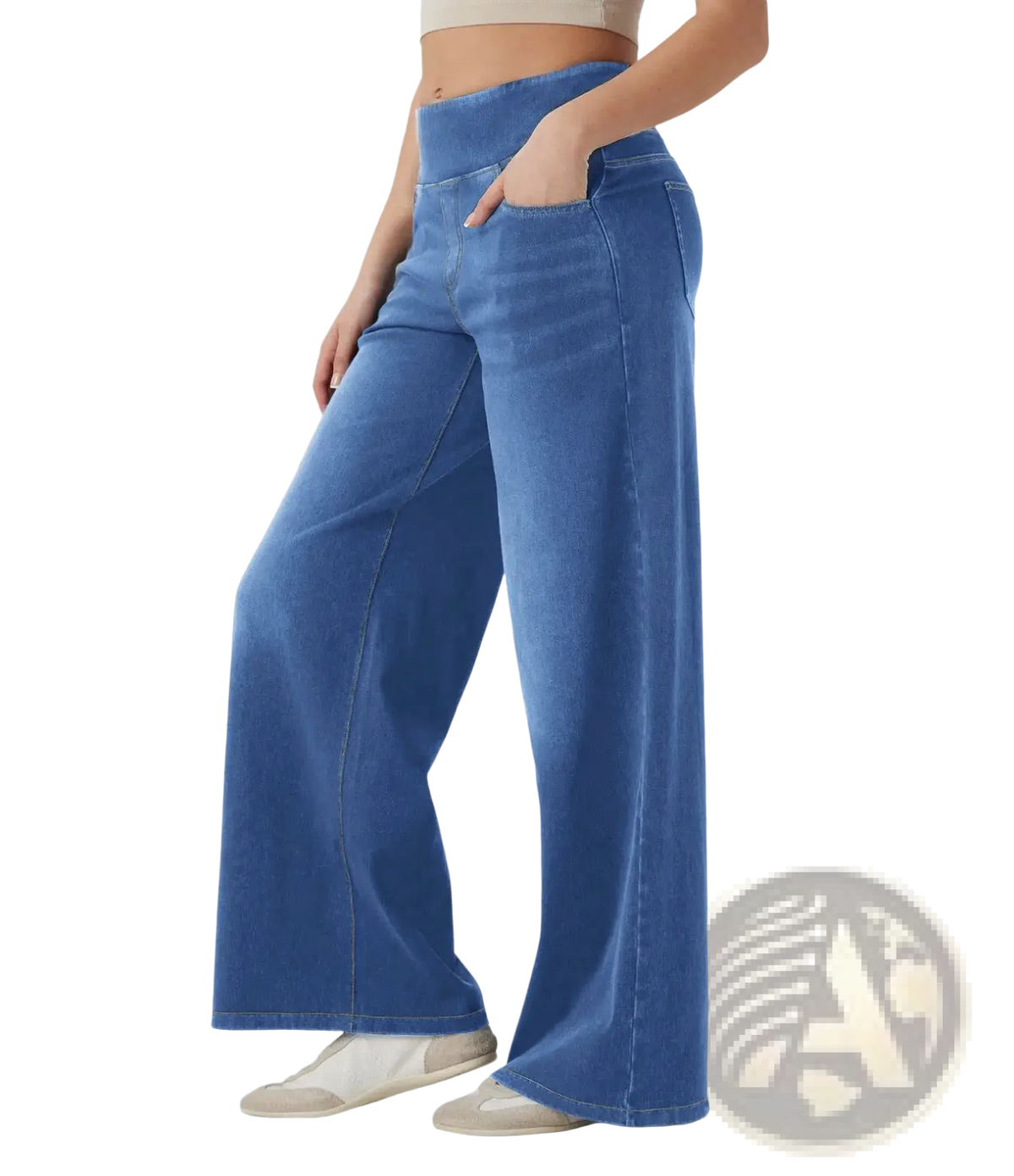 Wide Leg Stretchy High Waisted Jeans