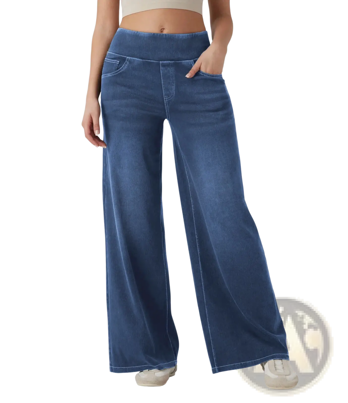 Wide Leg Stretchy High Waisted Jeans