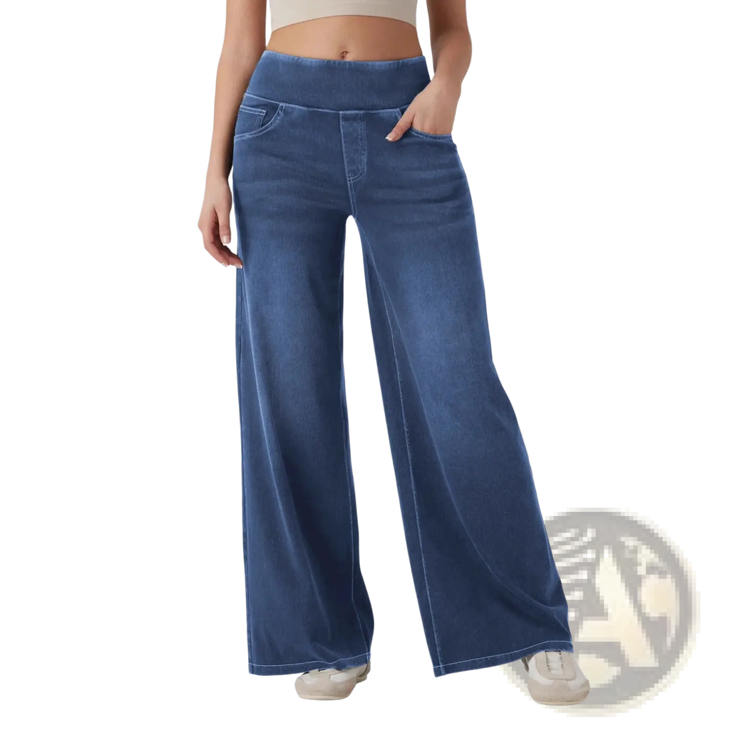 Wide Leg Stretchy High Waisted Jeans