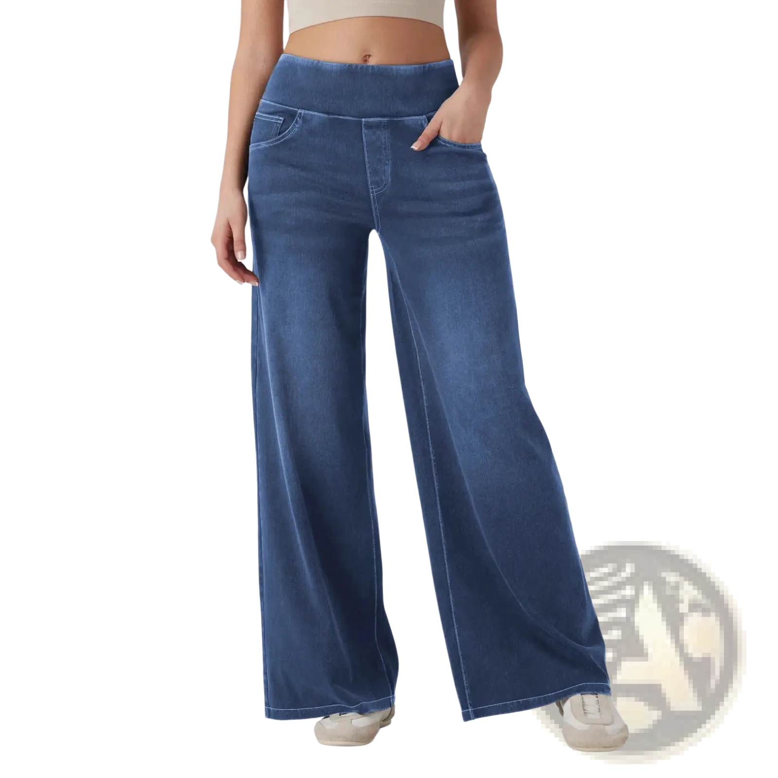 Wide Leg Stretchy High Waisted Jeans