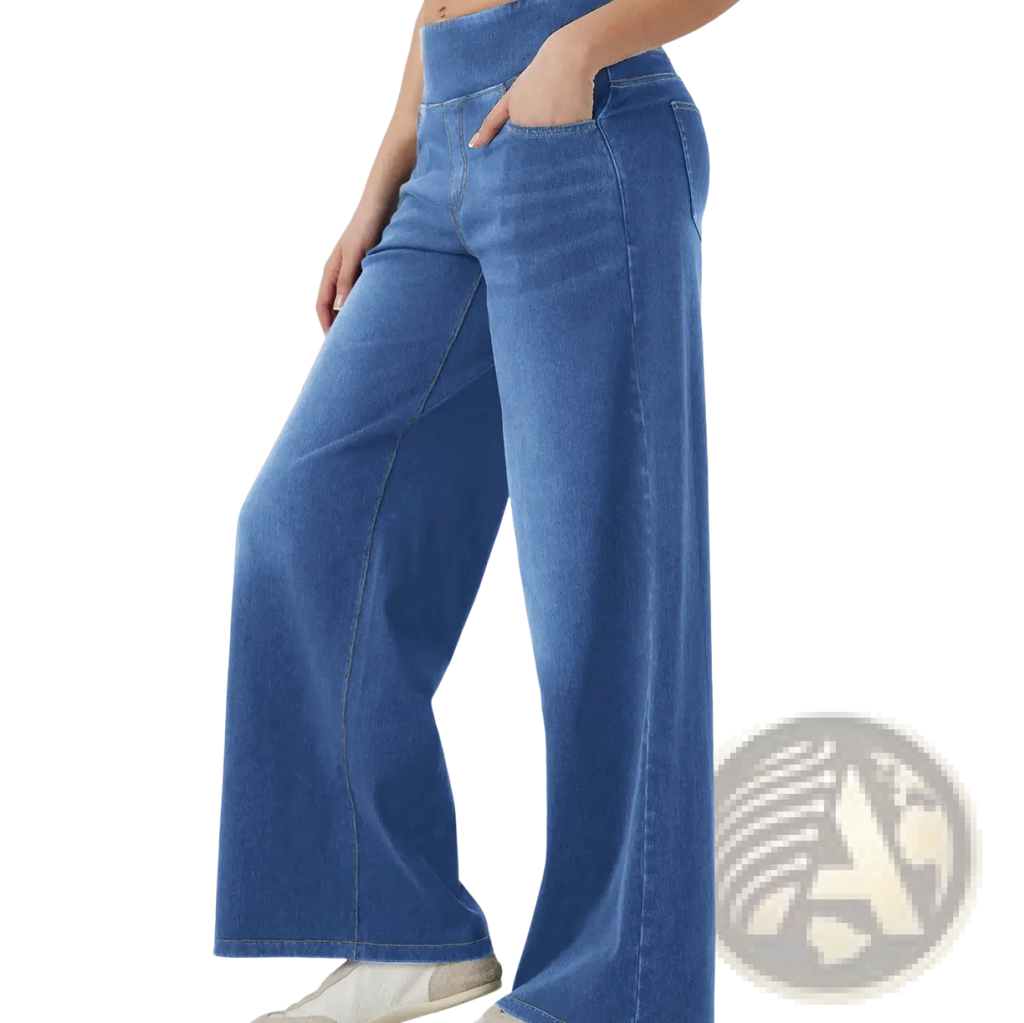 Wide Leg Stretchy High Waisted Jeans
