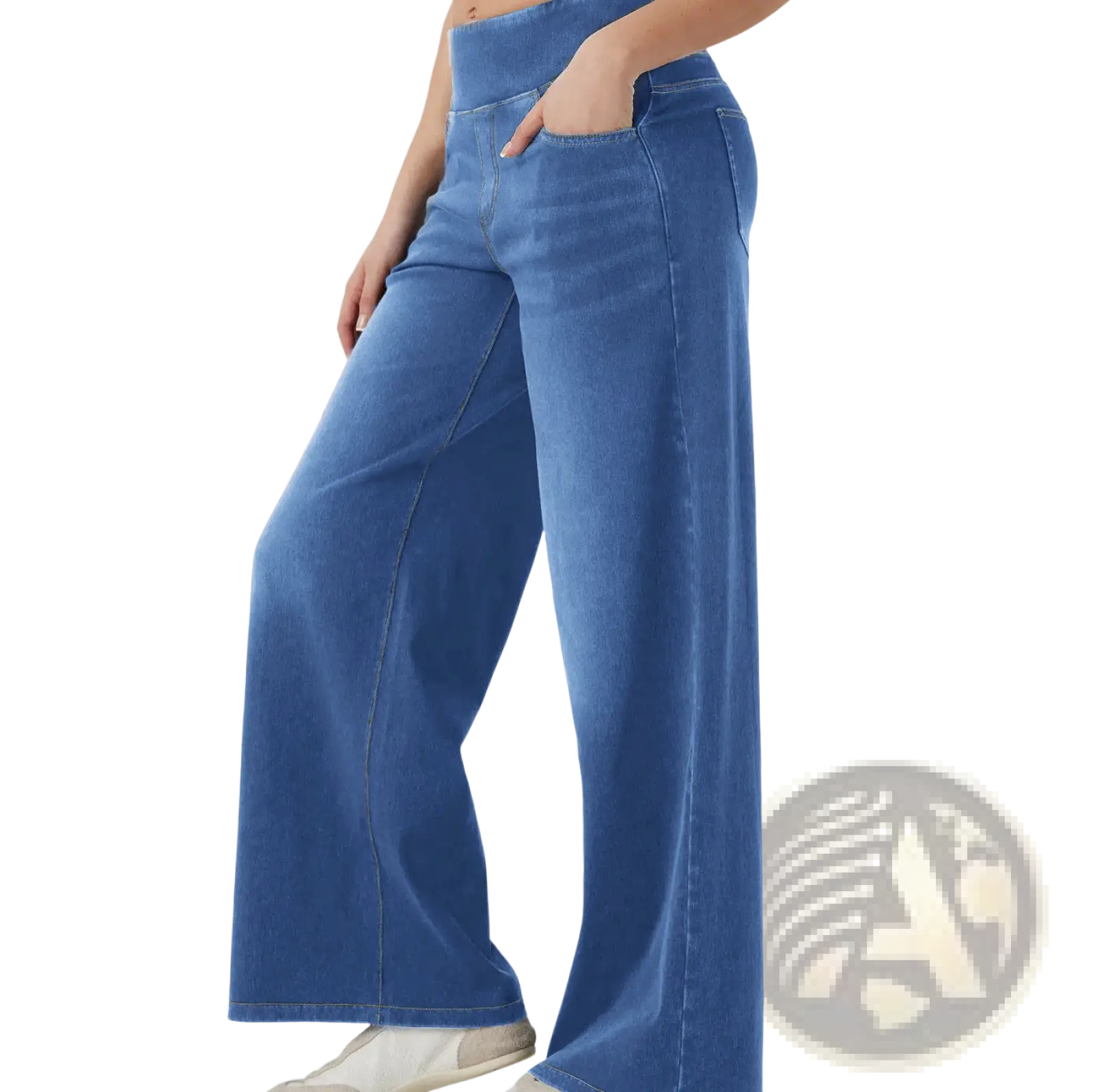 Wide Leg Stretchy High Waisted Jeans
