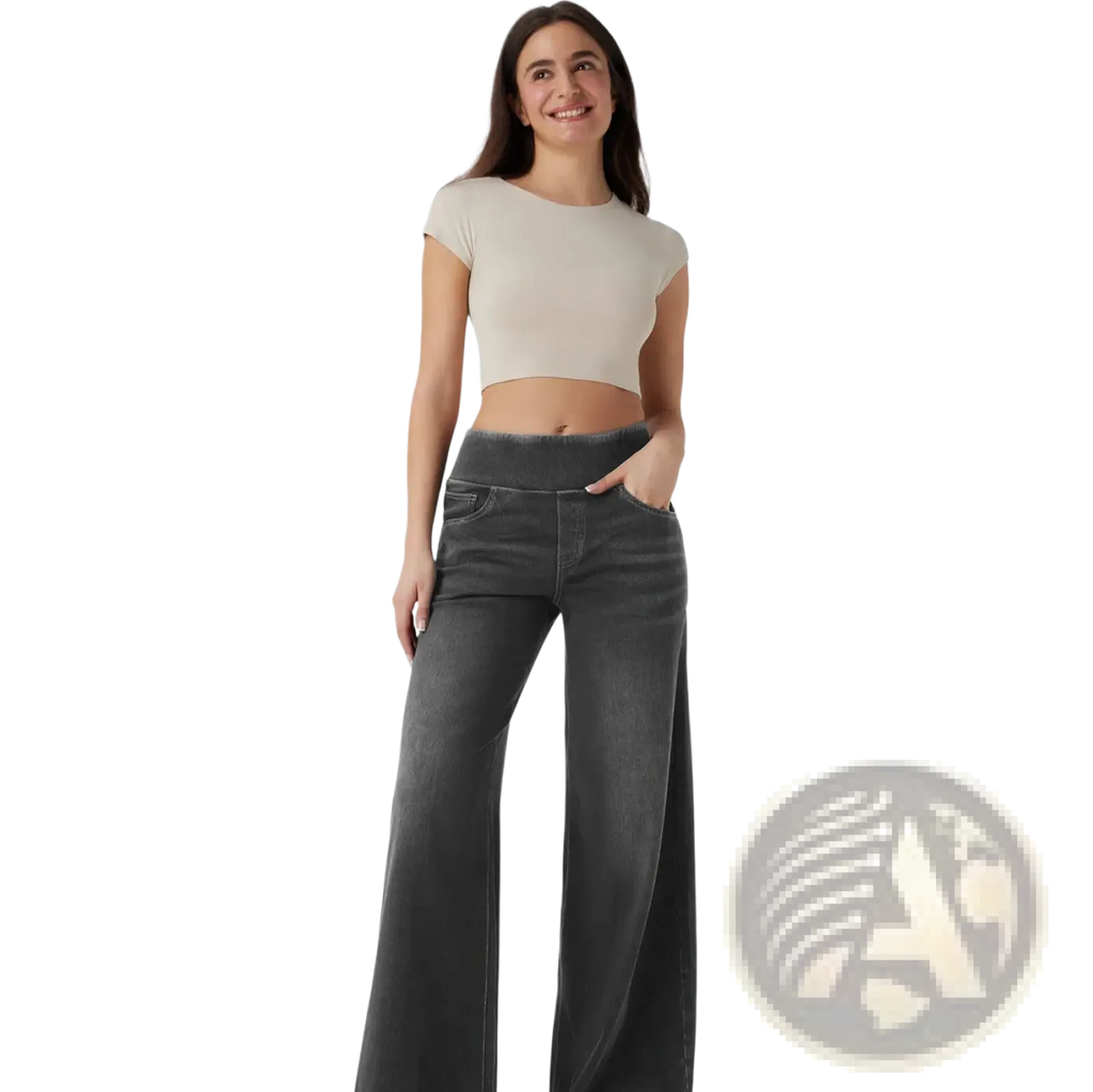 Wide Leg Stretchy High Waisted Jeans