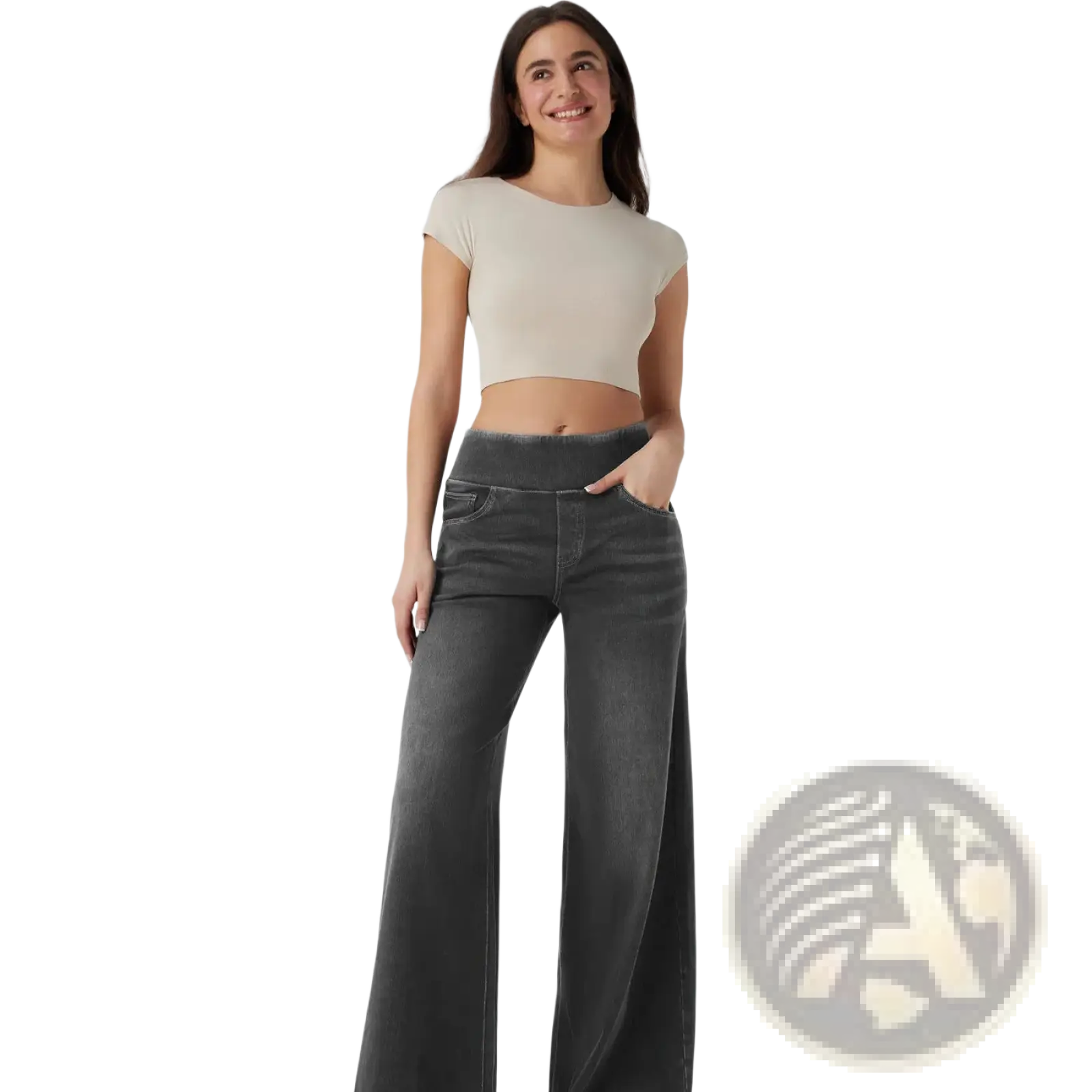 Wide Leg Stretchy High Waisted Jeans