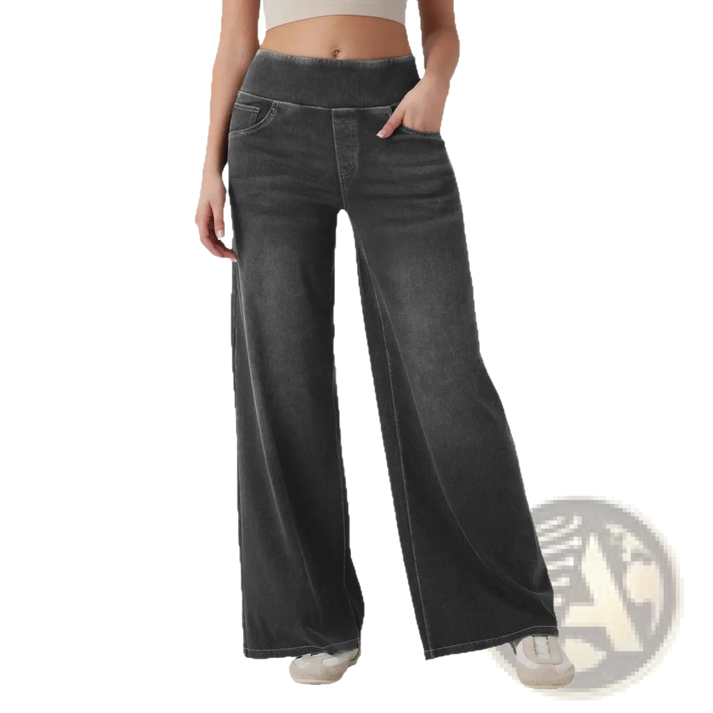 Wide Leg Stretchy High Waisted Jeans