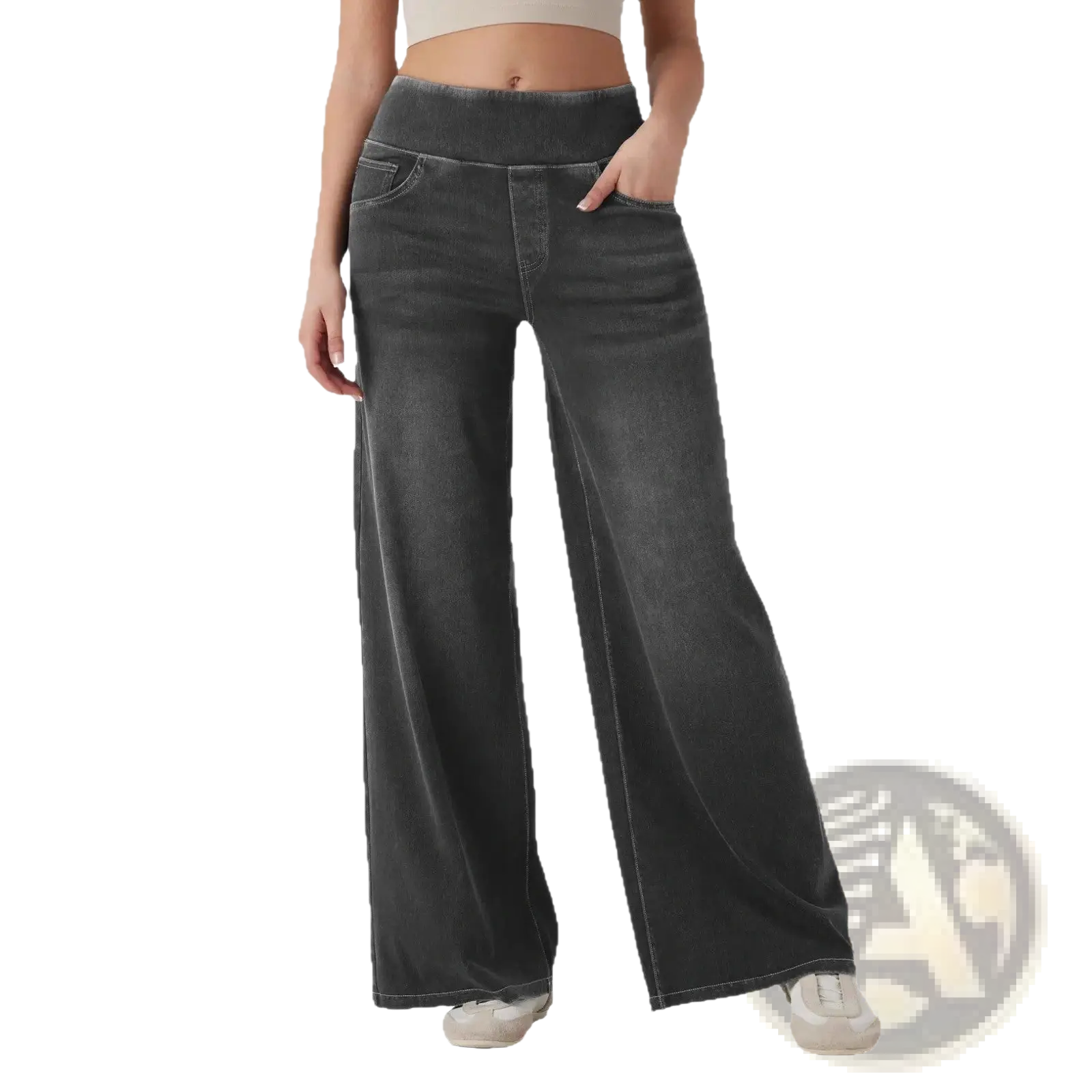 Wide Leg Stretchy High Waisted Jeans